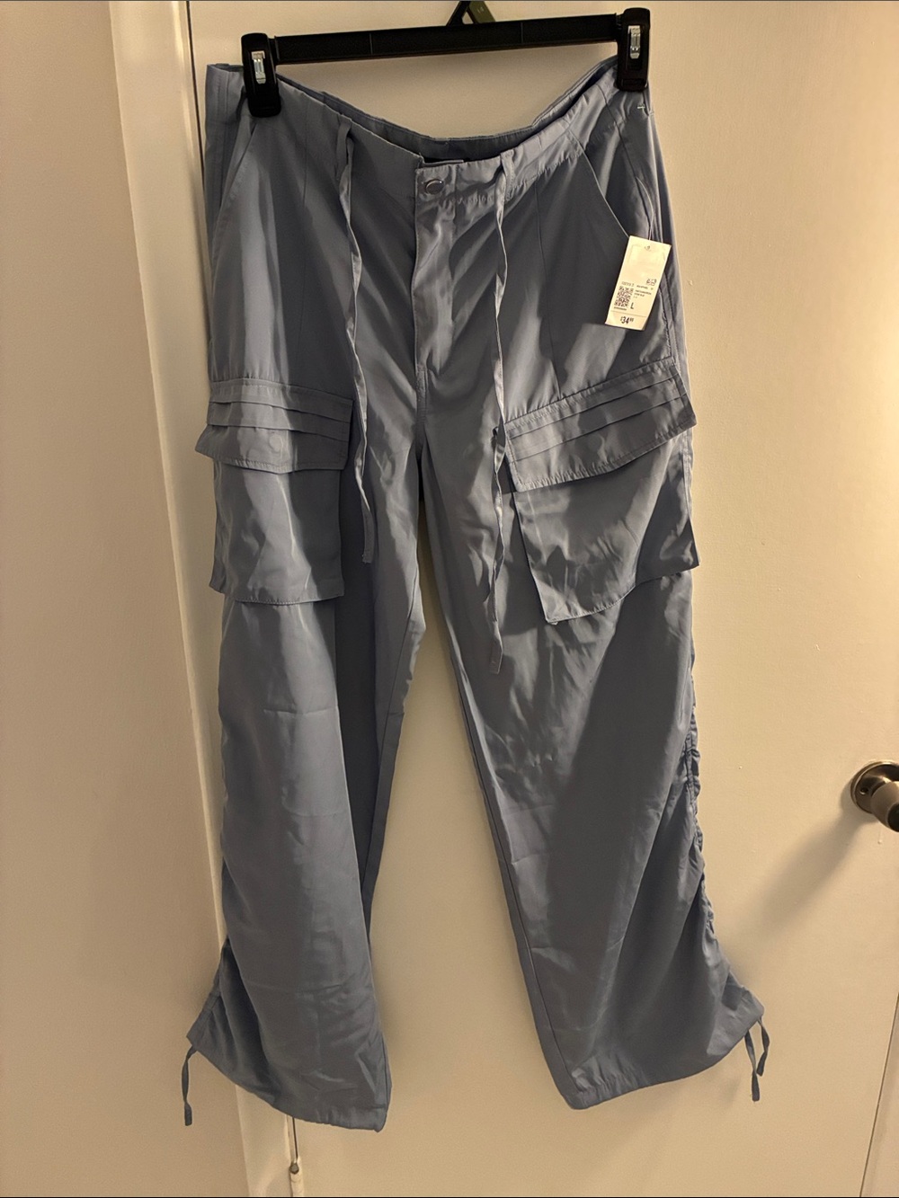 Forever 21 Light Blue Wide-Leg Cargo Pants